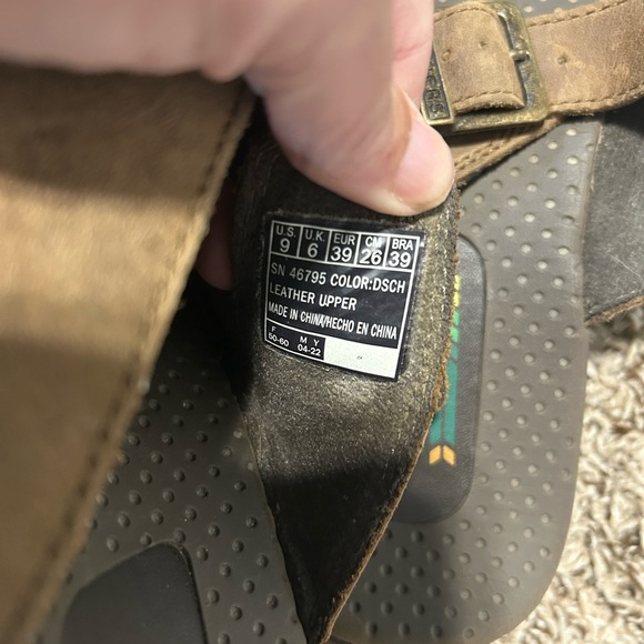 Woman's SKETCHERS Brown Adjustable Double Strap Slide Sandals Size 9. - Picture 7 of 10